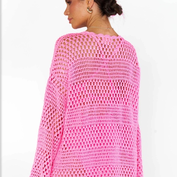 NWT Show Me Your MuMu Soldout Limited Edition Paula Crochet Pullover 3x Hot Pink - Picture 2 of 6